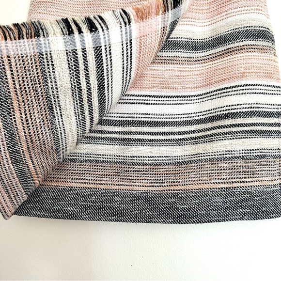 LOFT Tweed Striped Wrap Mini Skirt in Pink and Black Size 2 - Picture 2 of 9